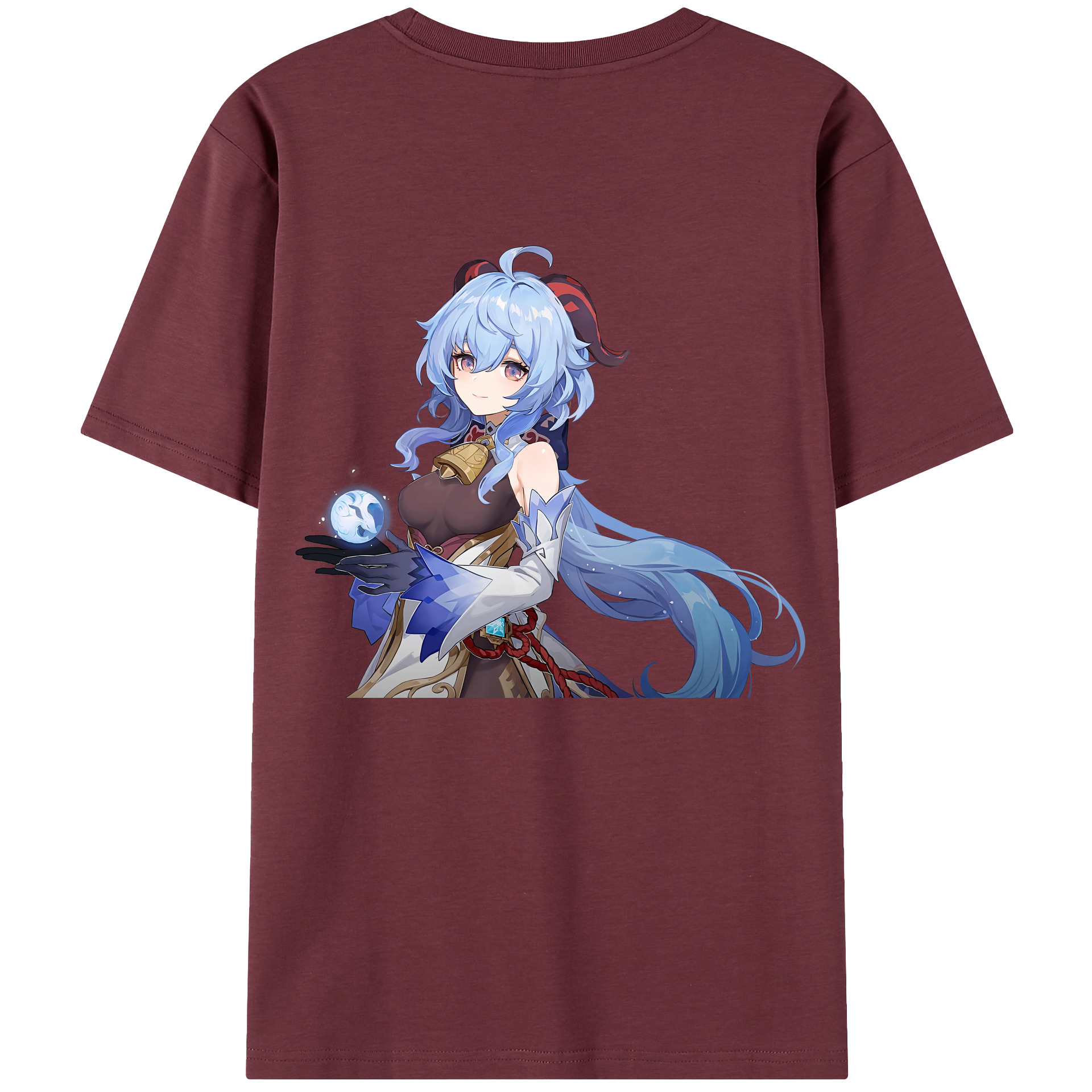 げんし神 甘雨 かんう genshin Ganyu 綿100％半袖Tシャツ（背面プリント）